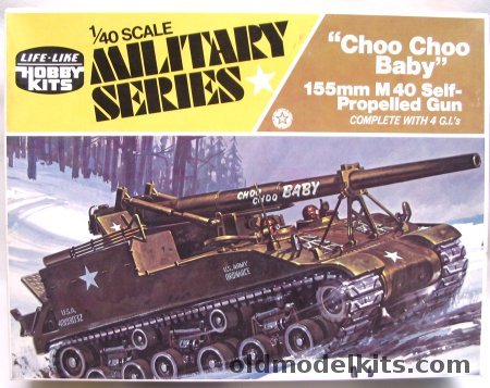 Life-Like 1/40 155mm M40 Self Propelled Gun 'Choo Choo Baby' with Crew (Ex Adams), 09659 plastic model kit